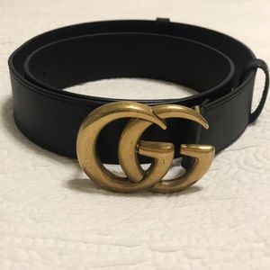 Gucci Leather Belt with Double G Buckle